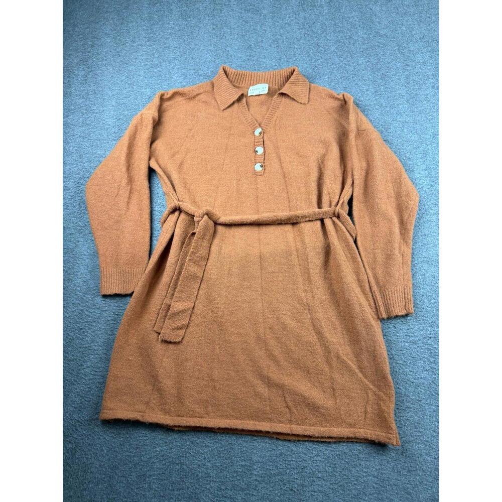 Dress Up Long Sleeve Sweater Dress with‎ Belt Size Small